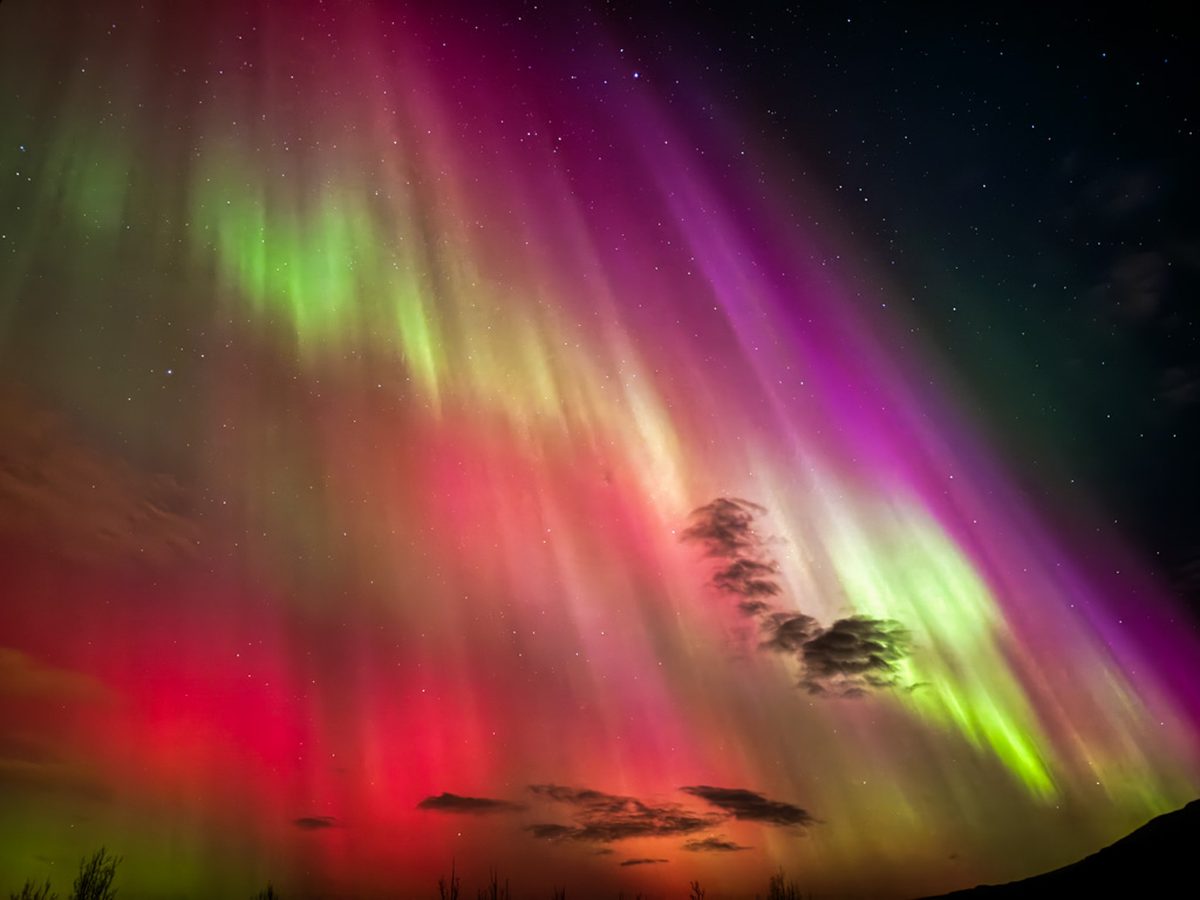 Aurora corona storm overhead