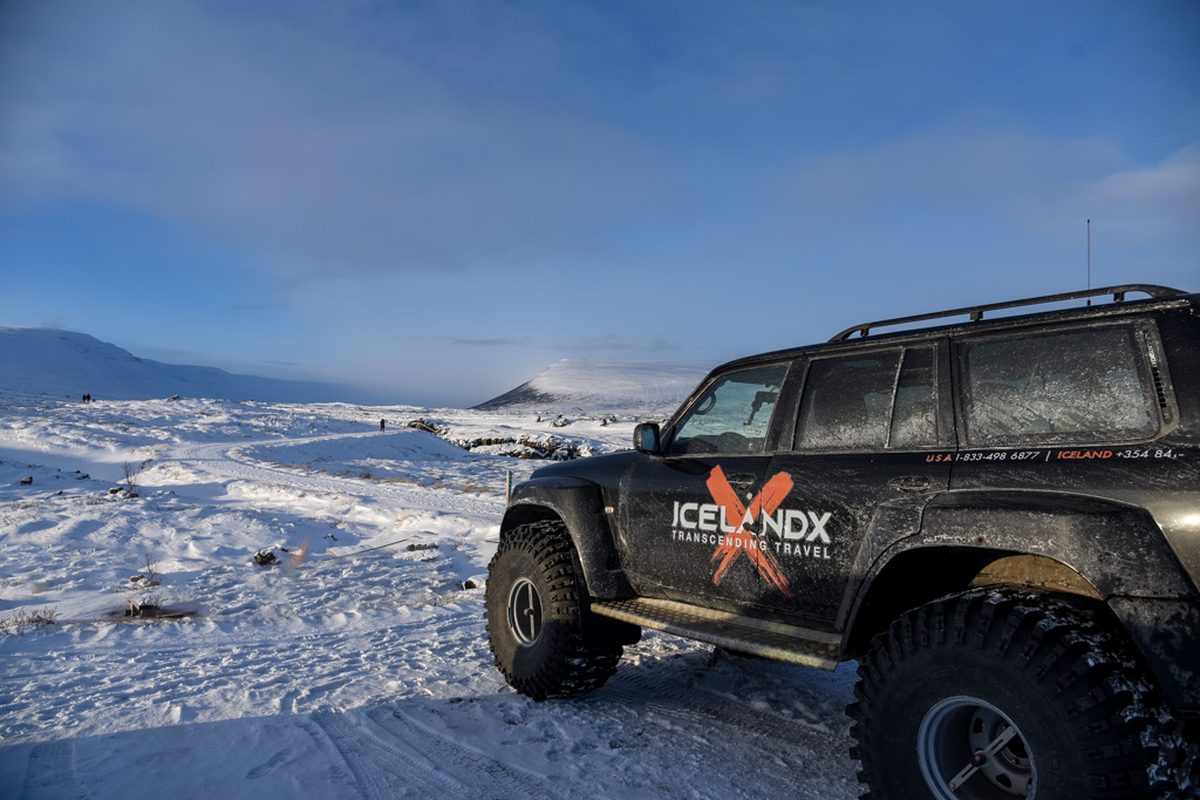 IcelandX super-jeep in the winter highlands